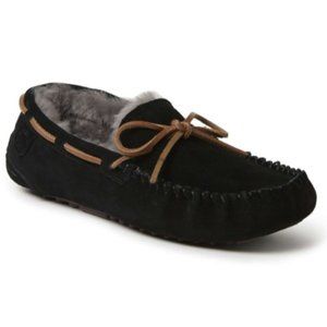 Fireside by Dearfoams Victor Genuine Shearling Moccasin Slipper with Tie